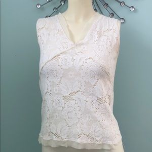 EUC Neesh by DAR Ivory Lace Top